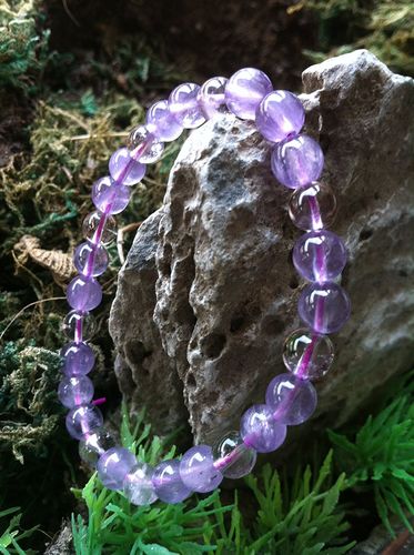 金伽银 天然紫水晶手链 爱情守护石 启智慧转好运-珠宝首饰-亚马逊